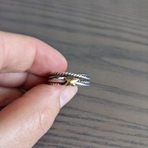 David Yurman X crossover ring with 18k gold